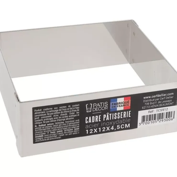 Clearance Cerf Dellier Cadre A Mousse Inox H 4,5 Cm 12 X 12 Cm Patisdecor