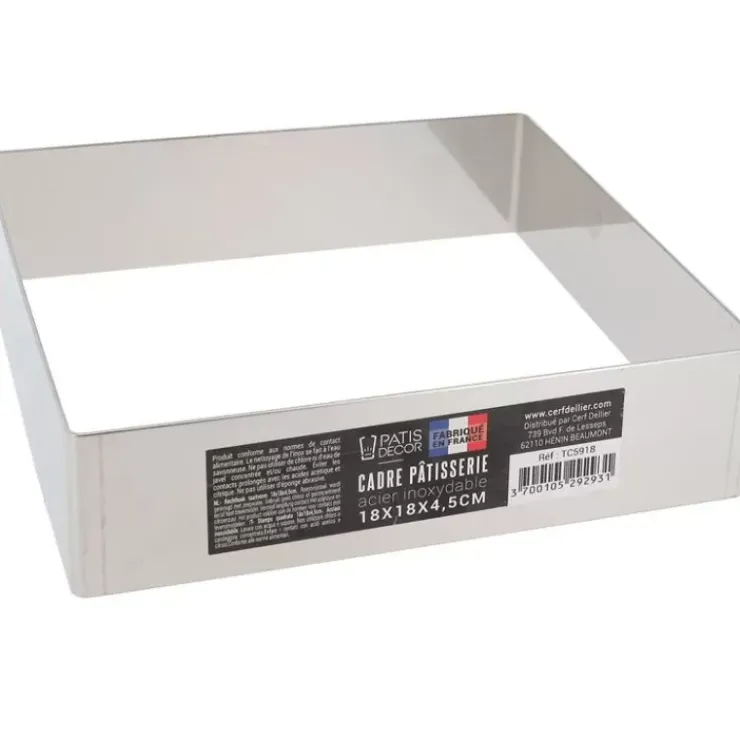 Discount Cerf Dellier Cadre A Mousse Inox H 4,5 Cm 18 X 18 Cm Patisdecor