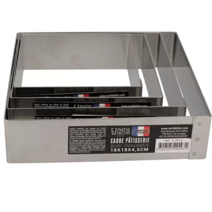 Clearance Cerf Dellier Cadre A Mousse Inox H 4,5 Cm 16 X 16 Cm Patisdecor