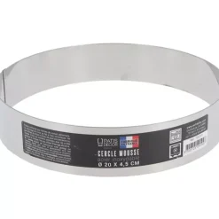 New Cerf Dellier Cercle A Mousse Inox H 4,5 Cm 20 Cm Patisdecor