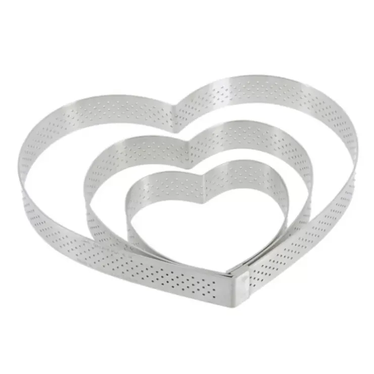 Clearance Cerf Dellier Cercle A Tarte Coeur Perfore Inox H 2 Cm De Buyer