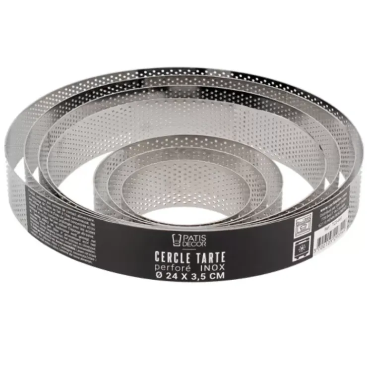 Cerf Dellier Cercle A Tarte Perfore Inox H 3,5 Cm 10 Cm Patisdecor