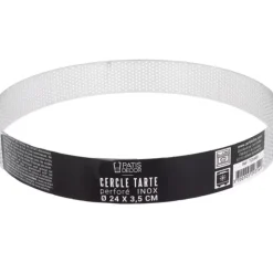New Cerf Dellier Cercle A Tarte Perfore Inox H 3,5 Cm 24 Cm Patisdecor