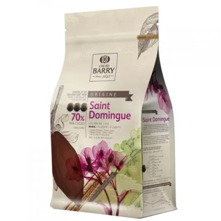 Hot Cerf Dellier Chocolat De Couverture Noir St Domingue 70% 2,5 Kg