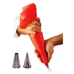New Cerf Dellier Ensemble Poche Patissiere Souple + 2 Douilles