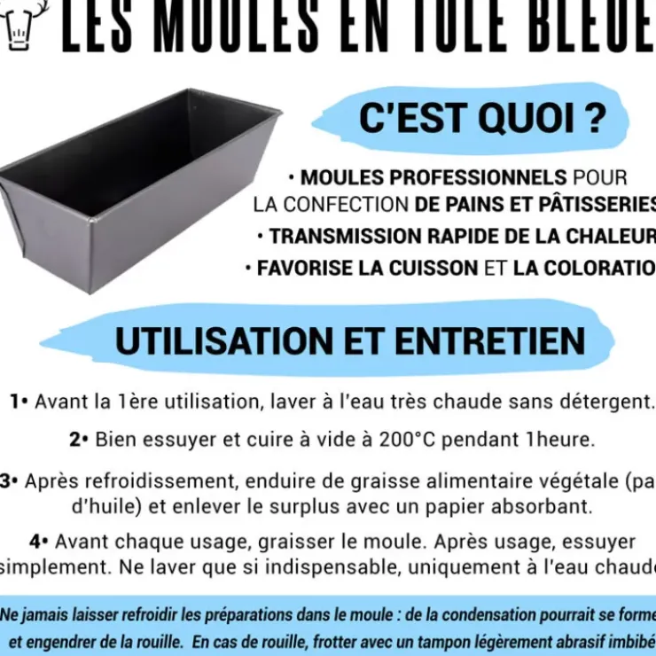Discount Cerf Dellier Moule A Cake Tole Bleuie 26 X 11 Cm