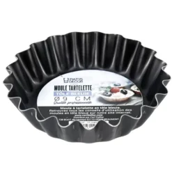 Best Cerf Dellier Moule A Tartelette Cannelee Tole Bleuie 9 Cm