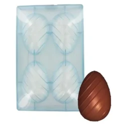 Cerf Dellier Moule Chocolat 2 Oeufs Rayes 10 Cm