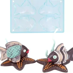 Outlet Cerf Dellier Moule Chocolat 2 Poissons Tropicaux