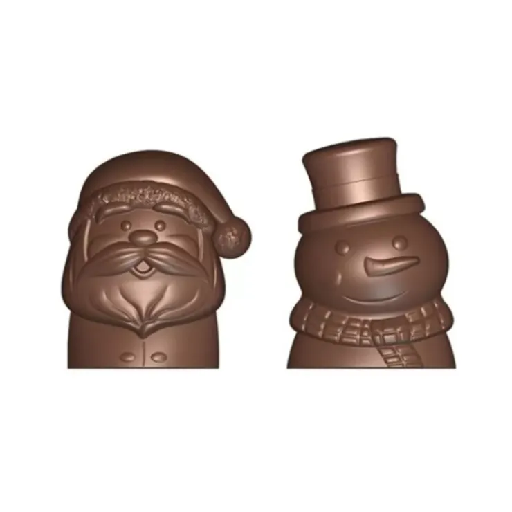 New Cerf Dellier Moule Chocolat Bonhomme De Neige Et Pere Noël