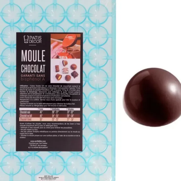 Discount Cerf Dellier Moule Chocolat Demi-Spheres 27 Mm