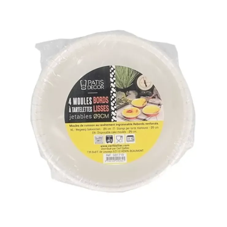 Outlet Cerf Dellier Moules À Tartelettes Jetables 9 Cm Patisdecor (X4)