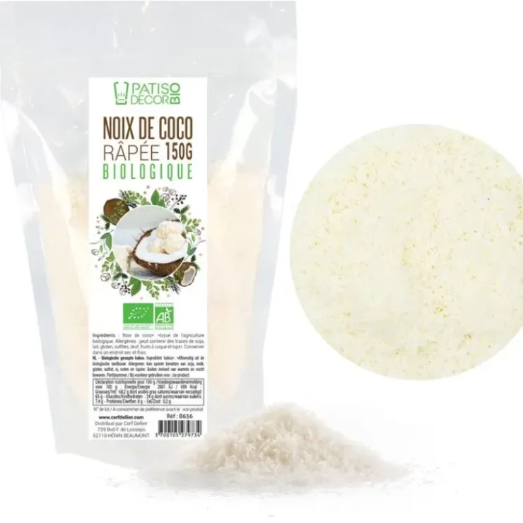 Sale Cerf Dellier Noix De Coco Rapee Bio 150 G - Ddm 08/23