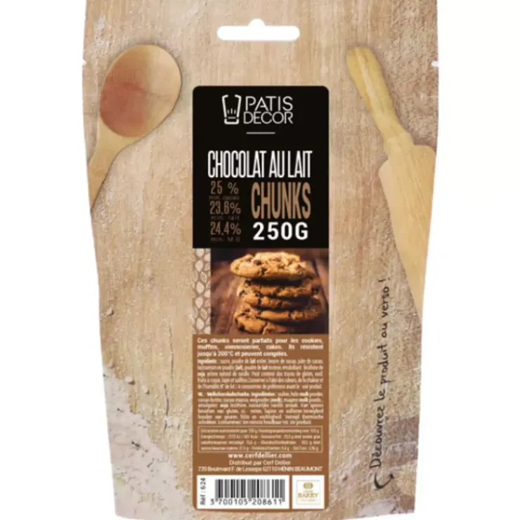 Hot Cerf Dellier Pepites Chunks Chocolat Au Lait Barry 250 G - Patisdecor