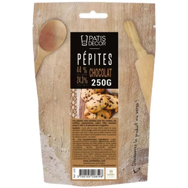 Hot Cerf Dellier Pepites De Chocolat Noir Barry 250 G - Patisdecor