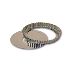 Clearance Cerf Dellier Tourtiere Cannelee En Fer Blanc Avec Fond Amovible